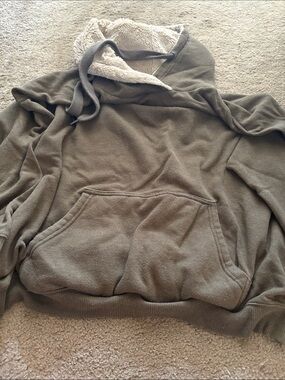 Fur hooded sweatshirt